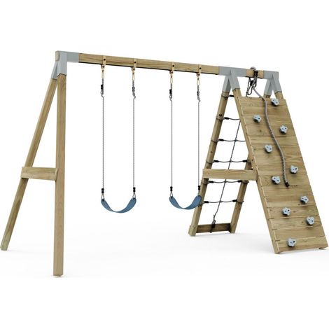 Premium Double Swing with Up and Over Wall - Flex Mint Green