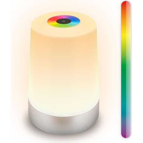 Mini-LED-Schreibtischlampe, kabellos, per Berührung dimmbar, als Büro- und Leselampe, für innen und außen, schwarz, 7 cm. (1/5)