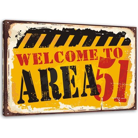 Tableau sur toile Panneau rétro Area 51 60x40 (1/5)