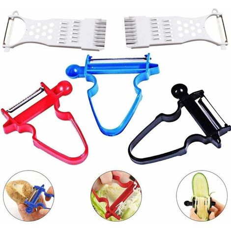 Magic Trio Peeler,5pcs eplucheurs Trancheuse Outils de cuisine pour Spud Fruits Légumes Zesters Cutter-Fei Yu