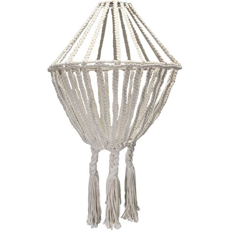 Grand lustre en macramé - Naturel- Vendu par 1 (1/4)
