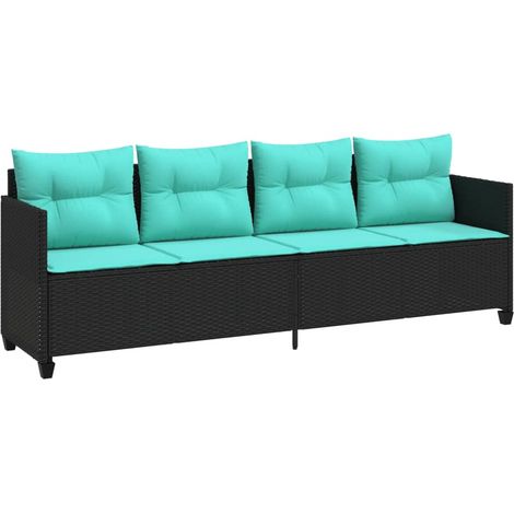 Maison Exclusive - Sonnenliege mit Kissen Schwarz Poly Rattan
