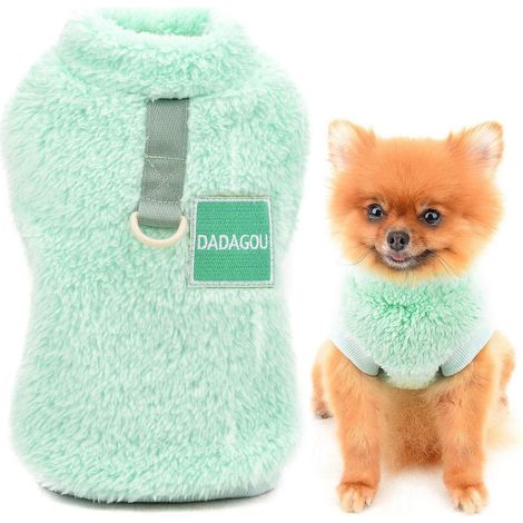 1 Pull Polaire Col Roulé, Anneau En D, Sherpa Doux, Pour Petit Chien Chat