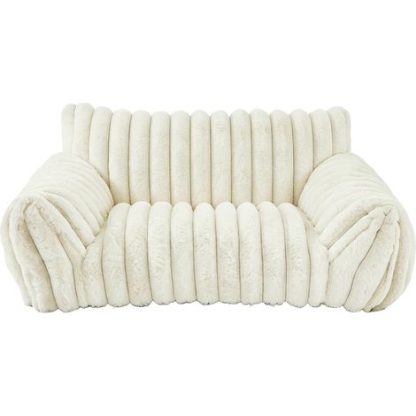 Canapé pour chien avec dossier, lit chaud et doux pour chats et petits chiens, blanc XS 50x40x20cm (1/5)