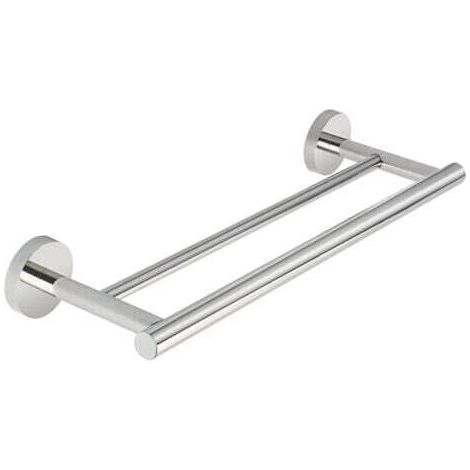 Porte-Serviettes de Salle de Bain Double Barres Anneau Porte Serviette Mural, Support Serviettes Chrome Poli en Acier Inoxydable SUS304 Fixé au Mur Longueur (1/4)