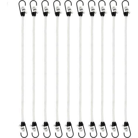 Lot de 10 Cordon élastique, Tendeur de tente, Sangles à bagages, Crochet et sangle, Convient pour le camping, la fixation de drapeaux et de bâches (1/5)