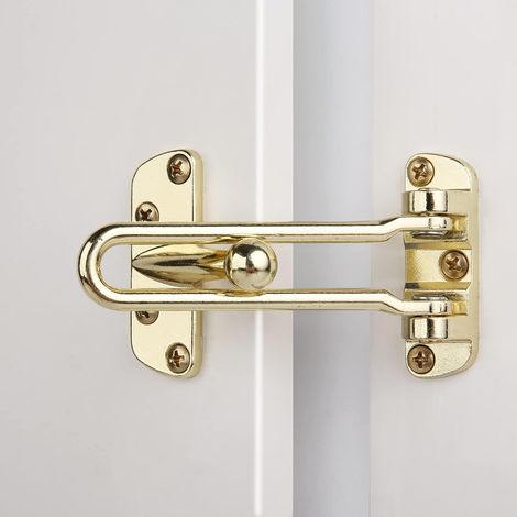 Serrure de porte de sécurité pour la maison, barre pivotante, loquet de protection antivol pour porte avant et intérieure (Doré) (1/5)