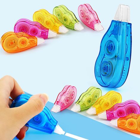 12 PCS Rubans Correcteurs,Mini Ruban Correcteur Bande de Correction Tape,4 m x 5 mm Rouleaux de Correction, Ruban Correcteur, Correcteur Souris, Roller Correcteur pour l'Ecole et au Bureau (1/5)