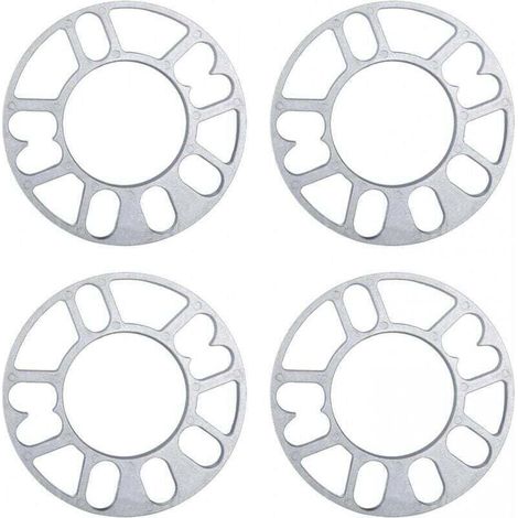 4 Pcs Entretoises De Roues En Alliage Aluminium, joints de moyeu de roue élargis modifiés, elargisseur de voie, 3mm d'épaisseur entretoises de roue universelles (1/4)