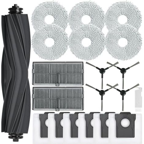 Kit accessoires pour Dreame L10s Pro Ultra Heat/ L10s Ultra Gen 2, Pices pour Dreame X30 Ultra/Mova E30 Ultra, 1 Brosse Principale, 6 Sacs Poussire, 6 Serpillere, 2 Filtres, 4 Brosse Latrale (1/5)