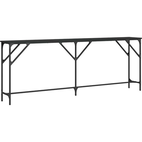 Maison Exclusive - Tavolino Consolle Nero 200x29x75 cm in Legno Multistrato (1/5)