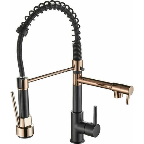 Grifo de cocina con cabezal rociador extraíble, rotación de 360°, grifo mezclador monomando, 2 modos de rociado y dos... (1/4)