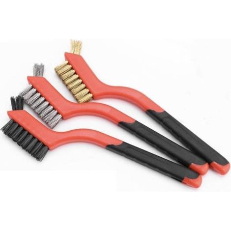 Jeu de Brosses 3x Nylon et Acier D40 mm - Résistantes et Efficaces - Nettoyage Optimal - Chantier et atelier - Beast (1/5)