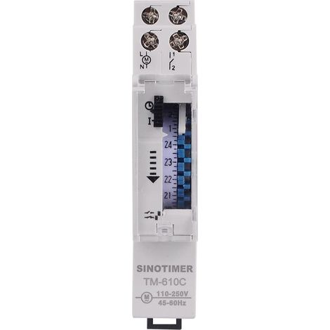 Minuterie mécanique à quartz 110250 V 16 A, relais programmable sur rail DIN 24 h, intervalle de 15 minutes, interrupteur de temps, instruments de mesure (1/4)