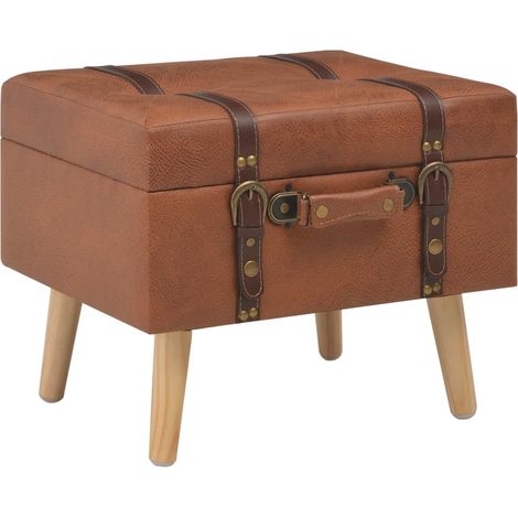 Hocker mit Stauraum 40 cm Hellbraun Kunstleder vidaXL