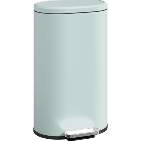 Bidone cucina 30 L 36,5 x 31 x 61 cm metallo verde, a pedale, per spazi piccoli – MEUBLIV (1/5)