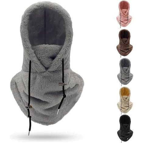 Masque de ski à capuche Sherpa, cagoule polaire coupe-vent pour l'hiver