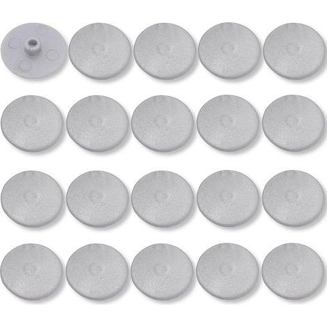20x Cache vis Plastique Gris d = 4mm D = 17mm l = 3mm tête Plate CHC FHC 15mm 6 pans Creux Allen SW4 Hexagonal Meuble Capuchon Bouchon Trou (1/4)