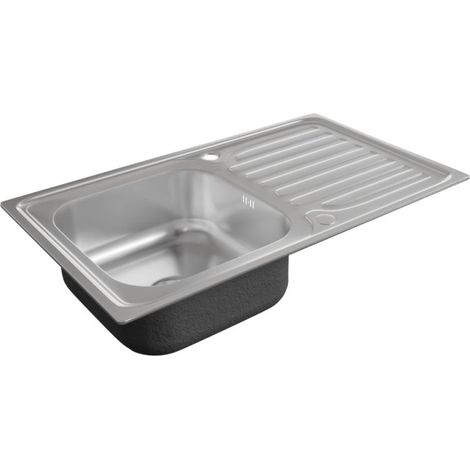 Evier en inox 1 bac + égouttoir EVINOX 86 cm x 50 cm (1/4)