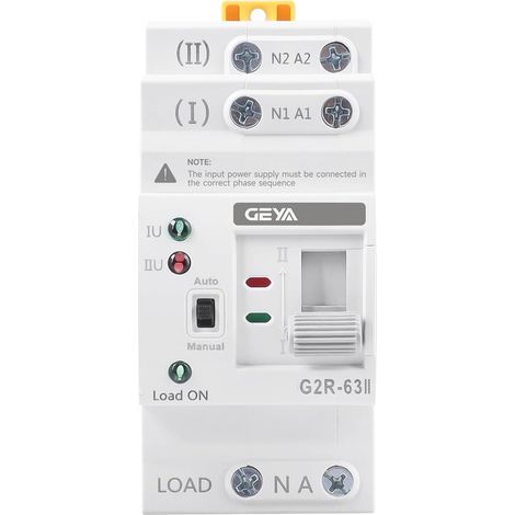 Miniature Dual Power Automatic Transfer Switch. Electrical selector switches uninterruptible power supply to guide rail, 2-pole 63A AC220V