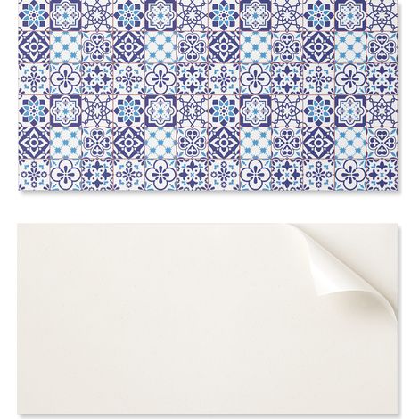 Paquete de azulejos de vinilo para pared con dise帽o de mosaico de flores, 10x40x20 cm.