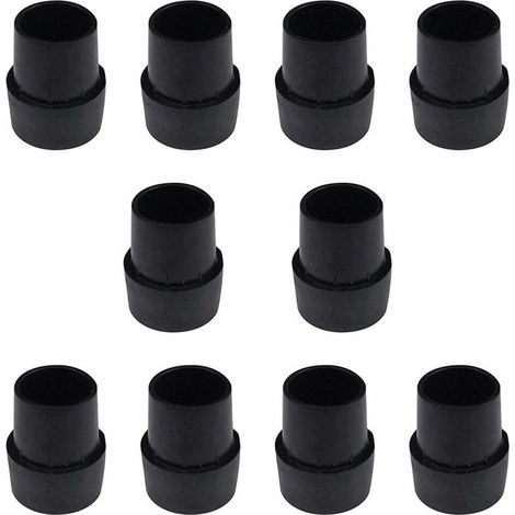 Lot de 10 embouts de pied de trampoline en caoutchouc antidérapant facile à installer - Accessoires de trampoline solides en latex pour pieds ronds de 2,5 cm - Noir (1/5)