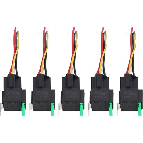 Spacnana 5 Stück 12V DC 30A 4-polige 4-Tab-Kfz-Relais für Fahrzeugverkabelung