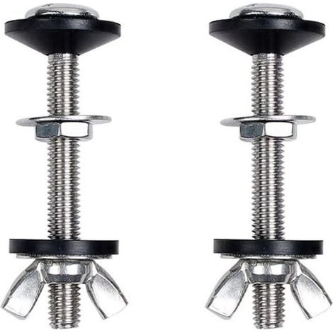 2 pcs Toilette Split réservoir d'eau vis de Fixation Accessoires Assis réservoir d'eau Fixation Connexion vis Toilette réservoir d'eau Accessoires d'installation,74mm (1/4)