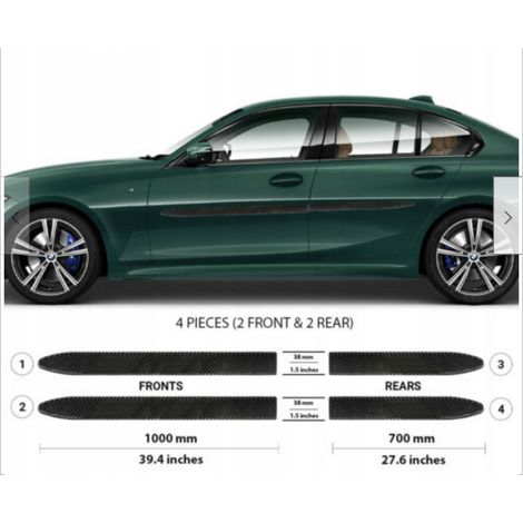 BMW 3 2019-2022 - Molduras laterales de puertas negras (1/5)