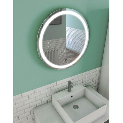 Miroir Salle de Bain LED Auto-éclairant Circle Light diamètre 59cm (1/4)