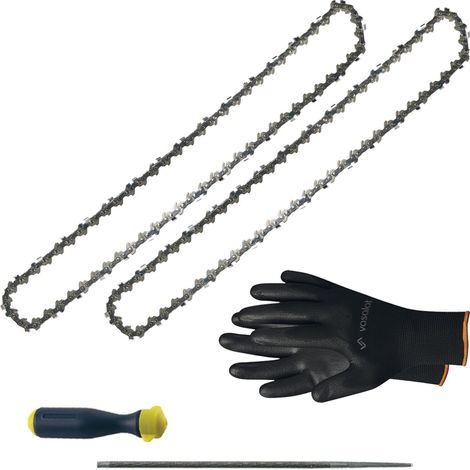 Kettensäge Zubehör - 2x Sägekette 30cm Picco Micro 3 Ersatzkette + Feilenheft mit Feile 4mm (1/5)