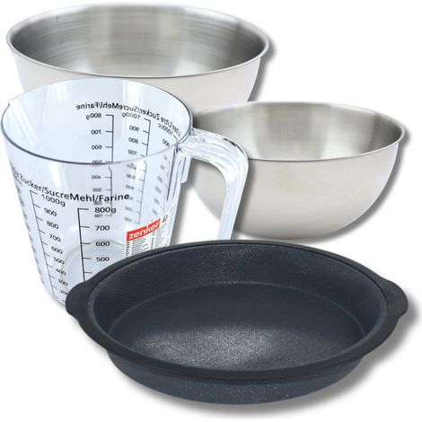 Set pâtisserie avec moule à manqué 25 cm, 2 bols à mixer, verre mesureur et spatule Zenker (1/5)