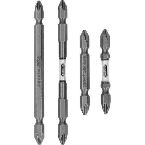 4-teiliges Set elektrischer Schraubendreherbits aus starkem magnetischem legiertem Stahl mit Doppelkopfantrieb für Schlagkraft