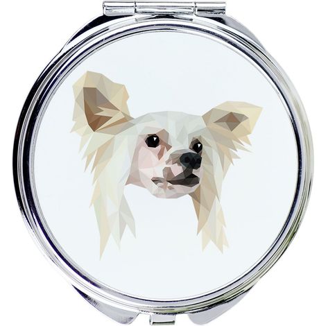 Cane crestato cinese - specchio con foto e iscrizione geometrica di Art-Dog (1/3)