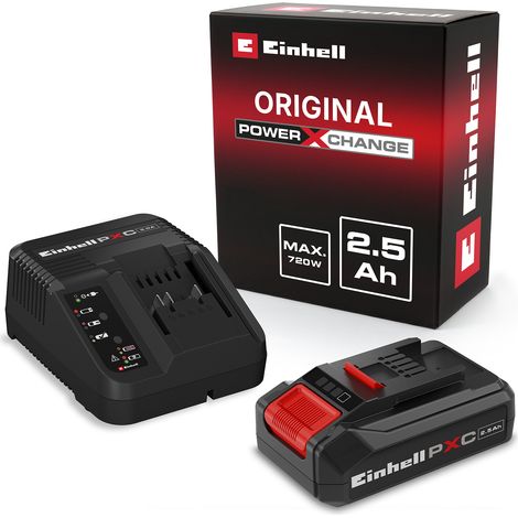 Original Einhell Starter Kit PXC 2,5 Ah (18 V, 720 W, Akku + 3 A Ladegerät, 50 min Ladezeit, Power X-Change, Li-Ion, Lademanagement, LED-Anzeige) (1/5)