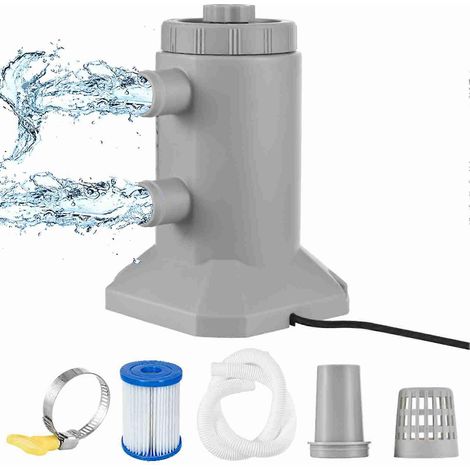 Pompe de filtration tubulaire haute performance 75 W avec protection contre la surchauffe, hauteur de refoulement de 3 m, débit de 2000 l/h, système de filtration silencieux pour nettoyeur de piscine, (1/5)