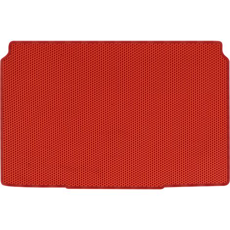 Peugeot 208 II Berline (à partir de 2019). Tapis de coffre EVA, revêtement alvéolé rouge. (1/5)