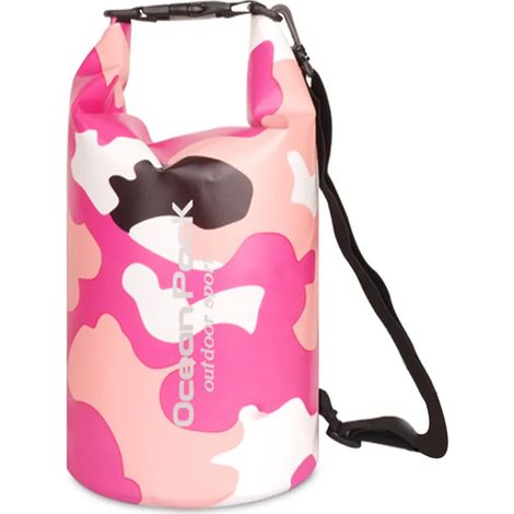 Sac sec 3L/5L/10L/15L Sac étanche, sac sec ultra léger, résistant à l'usure, résistant aux déchirures, adapté pour le kayak, la plage (rose, 10 litres) (1/5)