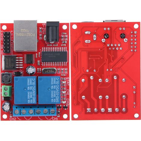 Steuermodul LAN Ethernet Hochwertige 2-Wege-Relaisplatine Verzögerungsschalter DC5V-24V (1/5)