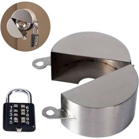 Verrou de robinet extérieur en acier inoxydable avec cadenas codé Dispositif de sécurité pour le jardin et la maison Empêche le vol d'eau et l'utilisation non autorisée (1/4)