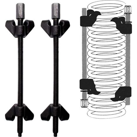 CSPARKV 2 pièces Compresseur Ressort Amortisseur 370mm - griffe amortisseur voiture (1/5)