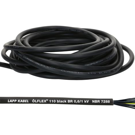 10 Meter Lapp 1120343 Ölflex Classic 110 Black 0,6/1kV PVC Steuerleitung 4x2,5 mm² ohne Schutzleiter I Außenbereich I flammwidrig I Kabel 4 adrig I Anschlussleitung 4x2,5 (1/2)