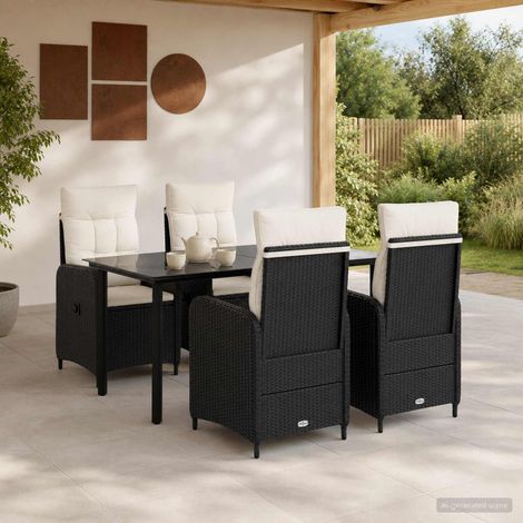Teenpull – Sofa-Tischset 5 Stk. PE Rattan und pulverbeschichteter Stahl (1/5)
