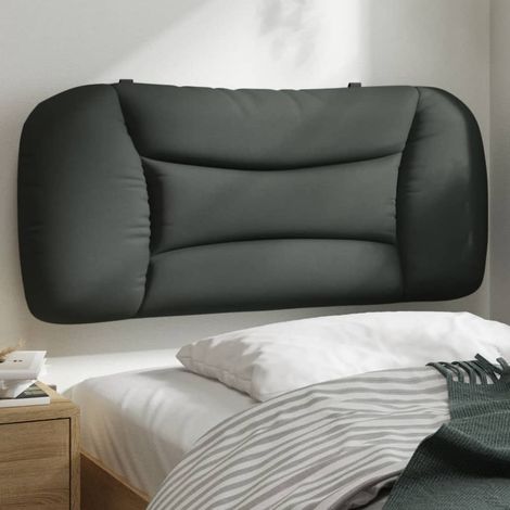 vidaXL Cabecero de cama acolchado Hvar tela gris oscuro 90 cm (1/5)