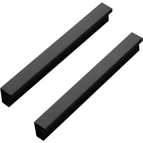Aluminium Schubladengriffe L 90°, Schwarz, 160mm, 2 Stück, Modern, für Türen und Schubladen, Einfache Installation mit Inklusive Schrauben (M4x22mm) (1/5)