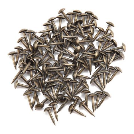 100pcs Thicken Iron Staples Nails Fasteners for Furniture Drum Wooden Door (612mm) (1/5)
