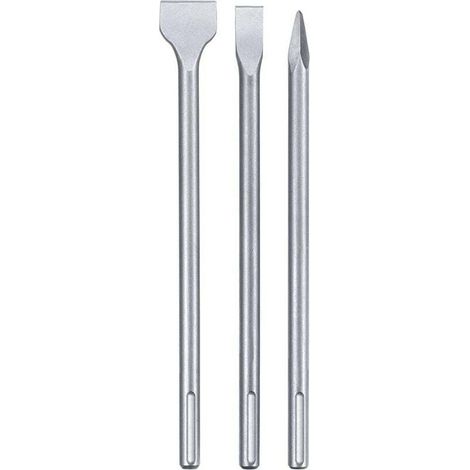 Satz mit 3 Meißeln für SDS-max-Bohrhämmer mit Spannfutter (3-teilig, für alle SDS-max-Bohrhämmer mit Spannfutter, bestehend aus 2 Flachmeißeln und 1 Körner)