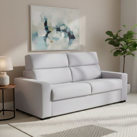 Divano Letto 3 Posti Quindici, Sfoderabile, Contenitore Made in Italy, Lavabile, 220x95 cm Grigio (1/5)
