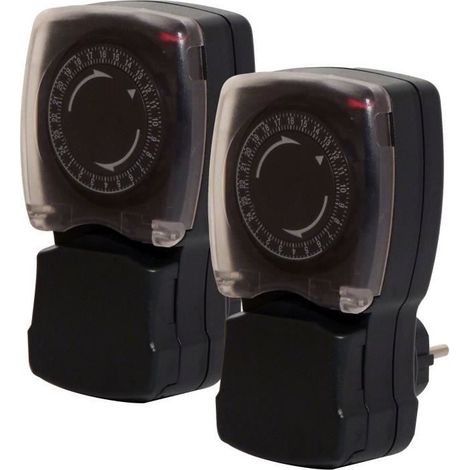 Chacon Programmateurs mécaniques étanches noir lot de 2 (1/5)