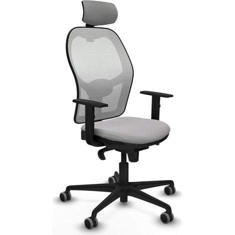 piqueras y crespo Silla ergonómica gris claro para oficina